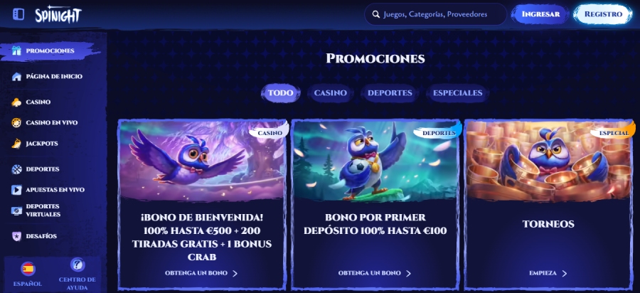 Promociones del casino spinight