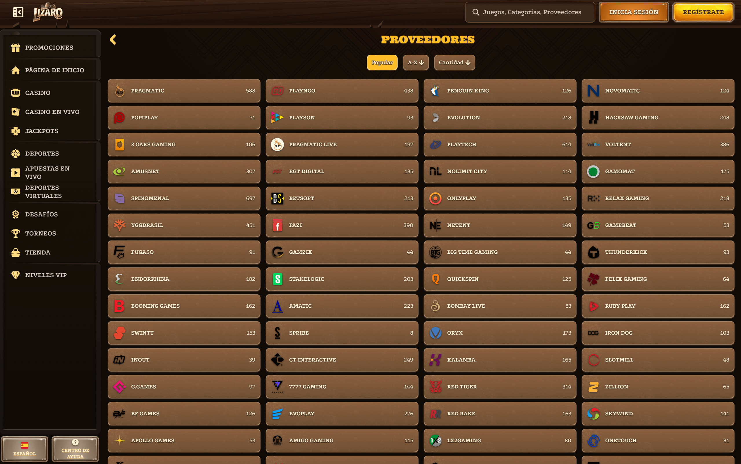 lizaro proveedores juegos 2